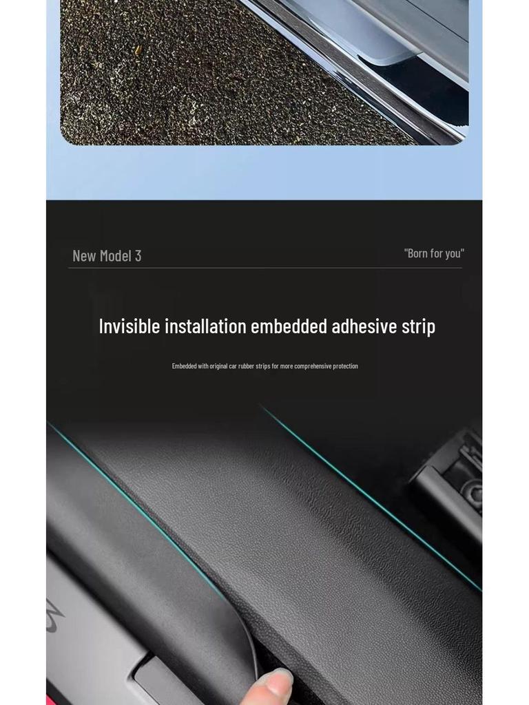 Tesla Model Y/3 Door Sill Strips & Seat Corner Protectors with Front/Rear Anti-Kick Mats