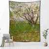 Idyllic Forest Cabin Tapestry Wall Hanging Bohemian Psychedelic Mystery Van Gogh Oil Painting Bedroom Decor
