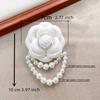 Fashion Women  Men Elegant Korean Style Camellia Pearl Brooches Pins Fashion Cloth Flower Wedding Party Exquisite Brooch Pin