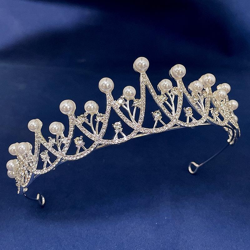 Braut stil hochzeit krone strass perle einfache kinder stirnband stirnband legierung glänzende leistung haar zubehör