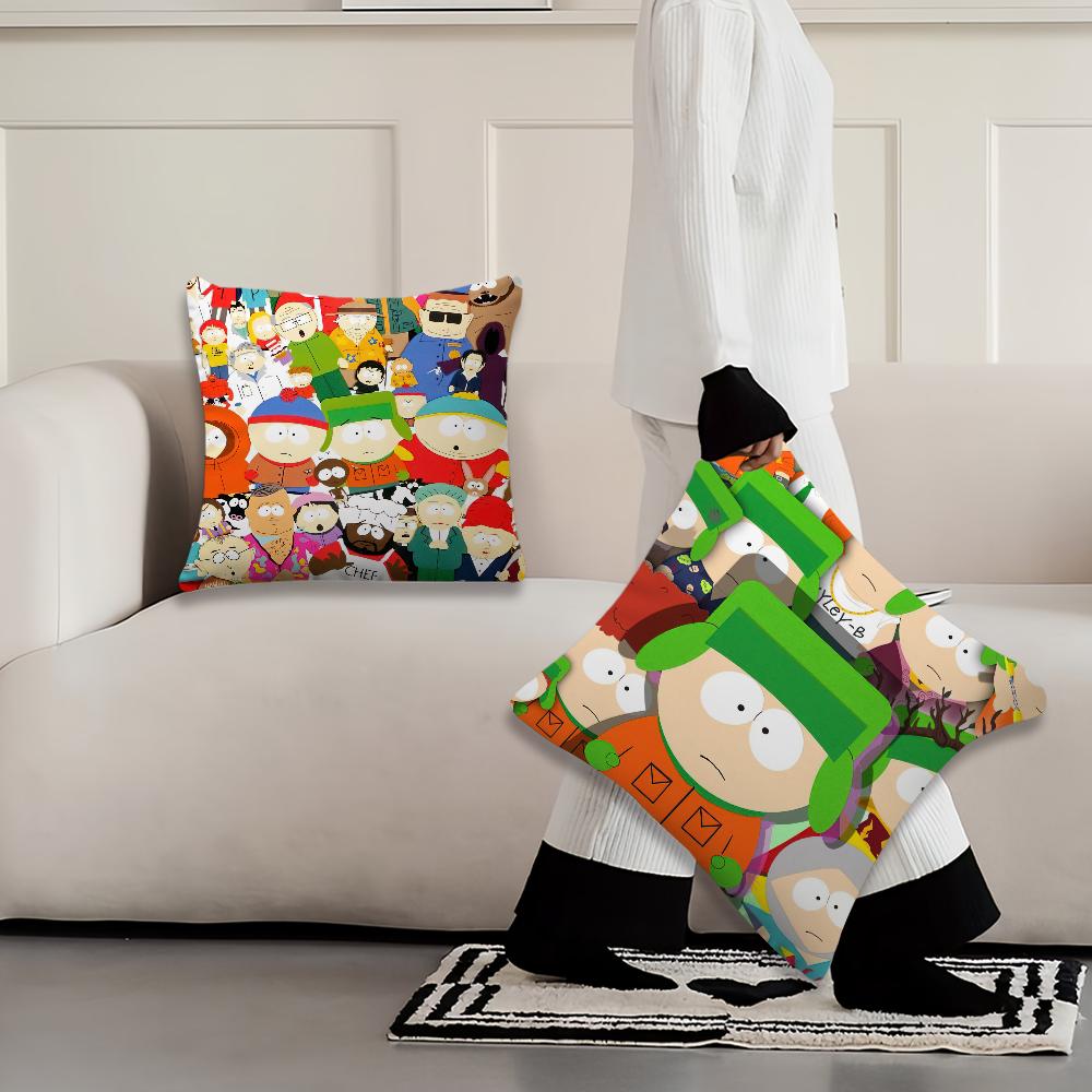 Cartoon S-South Cute P-ParkS cushion cover Pillow Case Pillowcase Soft Skin Friendly & Comfortable with a Hidden Zipper