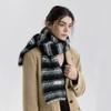 25 New Atmosphere Color Matching Striped Wool Knitted Scarf Women's Winter Warm Brushed Shawl Scarf
