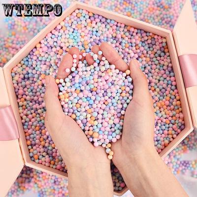 WTEMPO 2 Paquets Boules Mélangées Couleur Macaron Petites Boules en Mousse Accessoires d'Artisanat DIY Créatifs Remplissage Parfait pour Boîtes Cadeaux