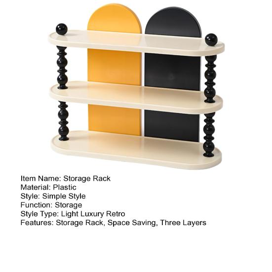 Desktop Storage Rack Three-Layer Organizer Stable Support Stylish Color Contrast Rack