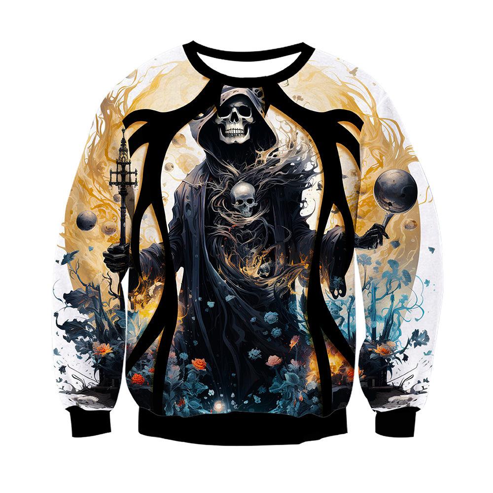 

Autumn Halloween Horror Pattern 3D Printed Hoodies Fashionable Casual Sports Long Sleeved Men s Hoodies S