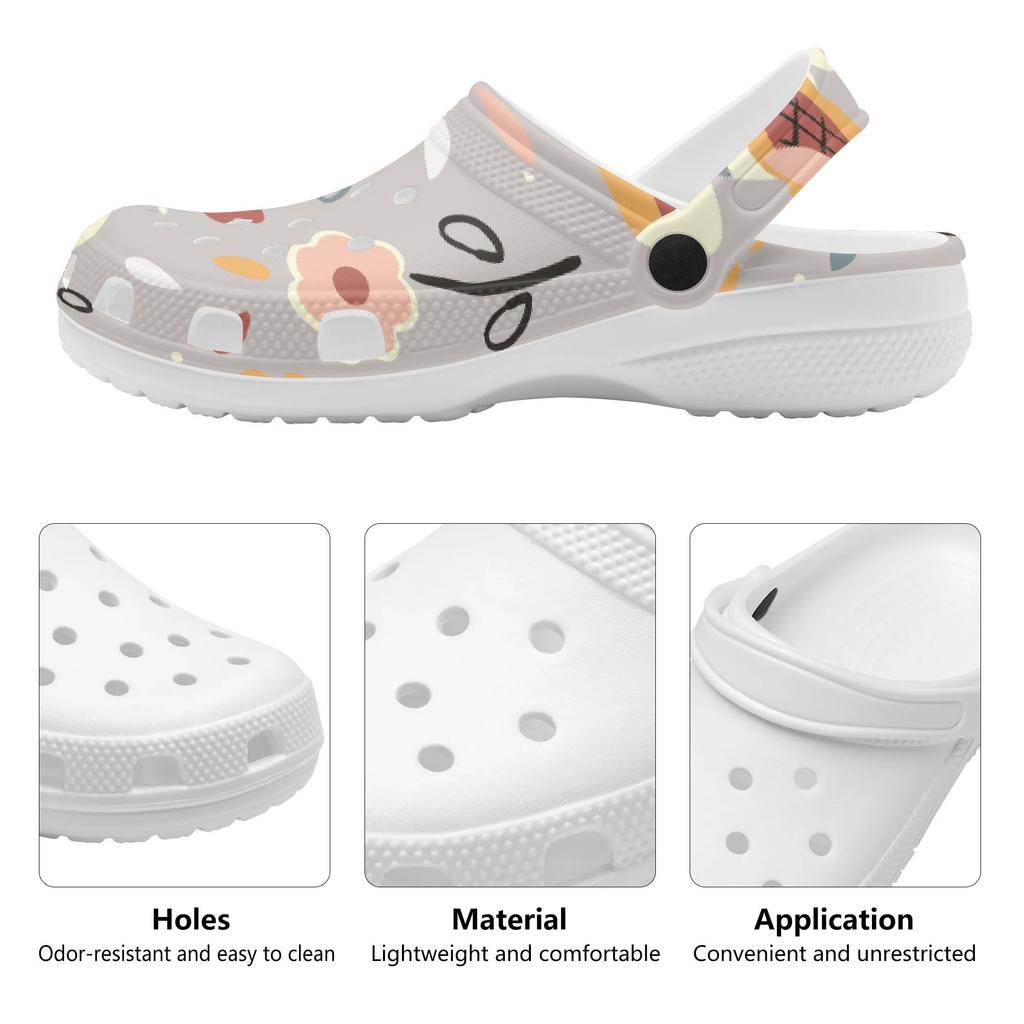 For Women Men EVA Clogs Cartoon Printed Flexible Breathable Slip On Garden Shoes Beach Pool Bathroom Home Home Slippers Beach Wear