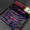 6.0 inch, color, purple 4-pack, pet grooming scissors, straight scissors, curved scissors, set.