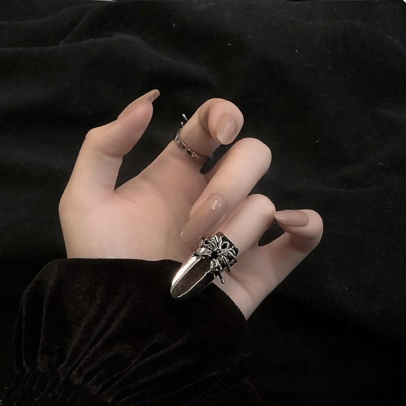 Zircon Black Sophisticated Ring For Women Unique Adjustable Style Geometric