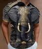 Men's retro polo shirt 3D animal print golf short-sleeved T-shirt quality fashion trend short-sleeved polo shirt t-shirt