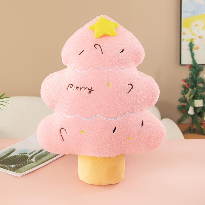 

Tree Christmas Plush Toy Cartoon Decoration Throw Pillow Sofa Gifts Cushion рожевий