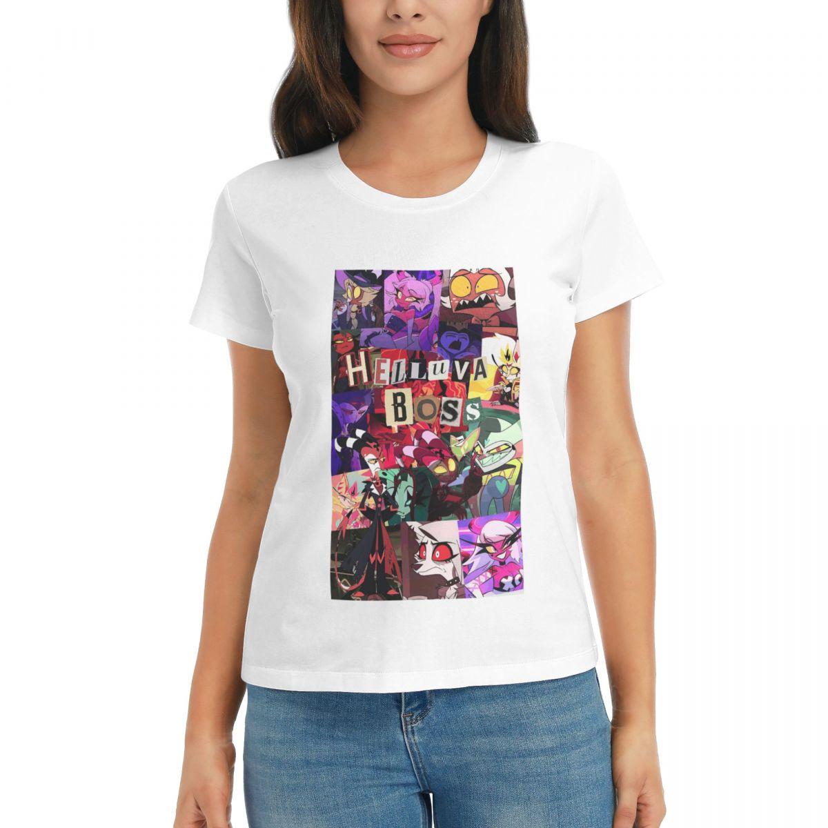 

Women TShirt Helluva Boss Cartoon Summer Short Sleeve Tees Crew Neck Cotton T Shirts Clothes Tops Streetwear S