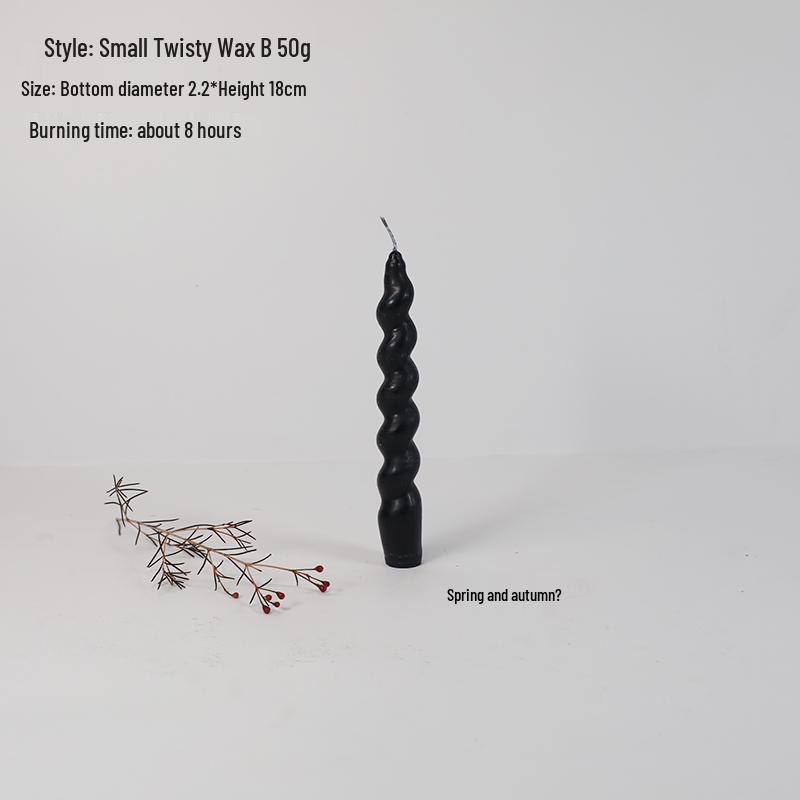 Ретро Черная Скрученная Спиральная Ароматическая Соевая Свеча - Романтическое Украшение Светом Свечи