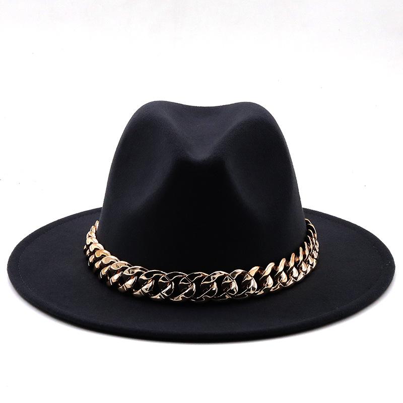 Hat For Women Autumn Winter New Party Jazz Fedora Hats With Fashion Luxury Oversized Chain Accessory Bag Two-piece Set