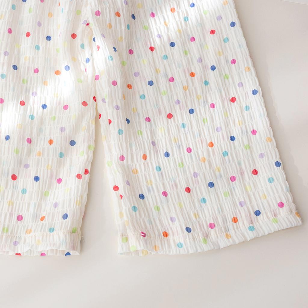 Girls' Summer Mosquito Proof Pants Polka Dot Loose Wide Leg Pants Girls' Summer Clothes Breathable Air-conditioned Pants