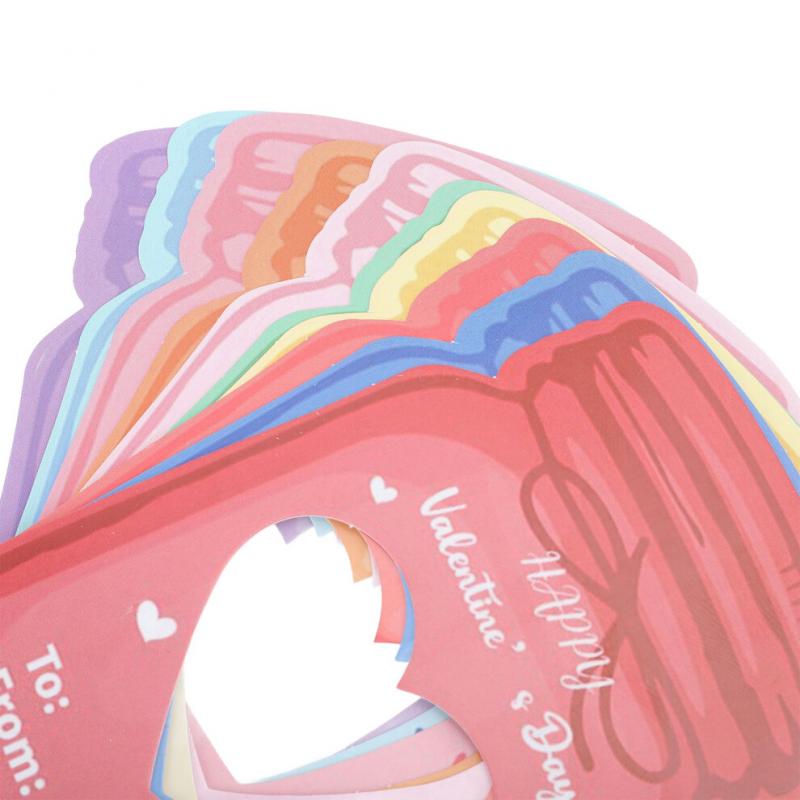 Kids Valentines Cards Set - 30 Jar Designs with Adhesive & Bags