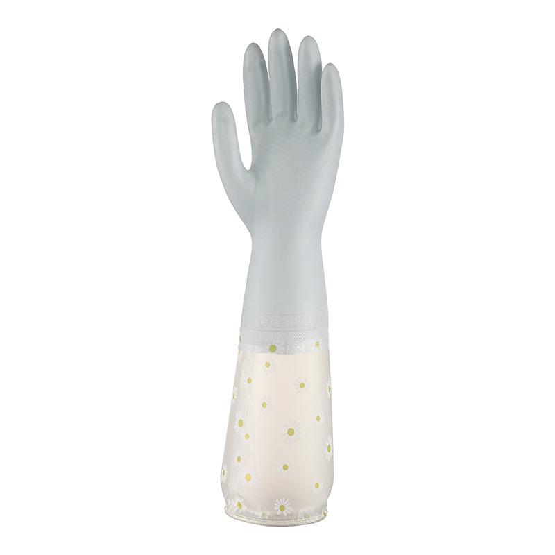 Jelly-Colored PVC Kitchen Cleaning Gloves with Elastic Cuffs - Waterproof and Latex-Free for Dishwashing and Laundry