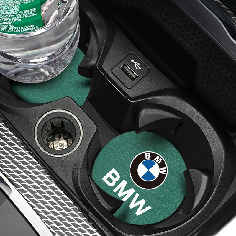 Car Suede Water Cup Mat Noise Proof Coaster For BMW 1 2 3 4 5 7 Series  X1 X2 X3 X5 X4 X6 X7 G30 G20 G32 G11 G12 G07 G06 G05 M3