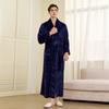Men's Winter Shawl Collar Plush Fleece Bathrobe Soft Warm Long Sleeve Robe with Pockets Spa Robes for Men Comfortable Fluffy Homewear Sleepwear