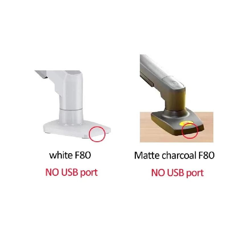 NB F80 with Laptop tray for 10"-17" laptop pad notebook desktop stand gas spring long arm full motion tilt clamp grommet hole