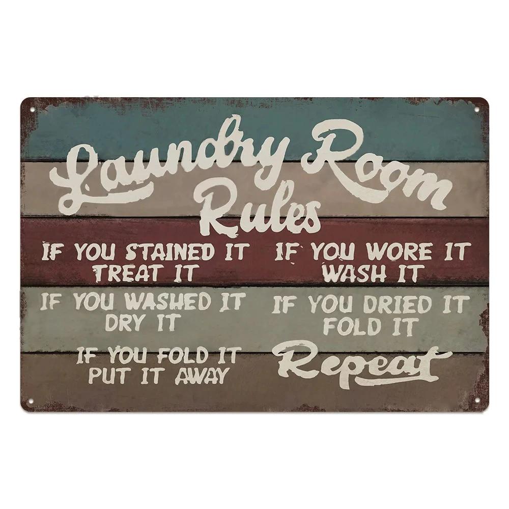 Laundry Vintage Metal Posters Tin Signs Decor Funny Metal Plaque Pin Up Girl Home Wall Art Painting