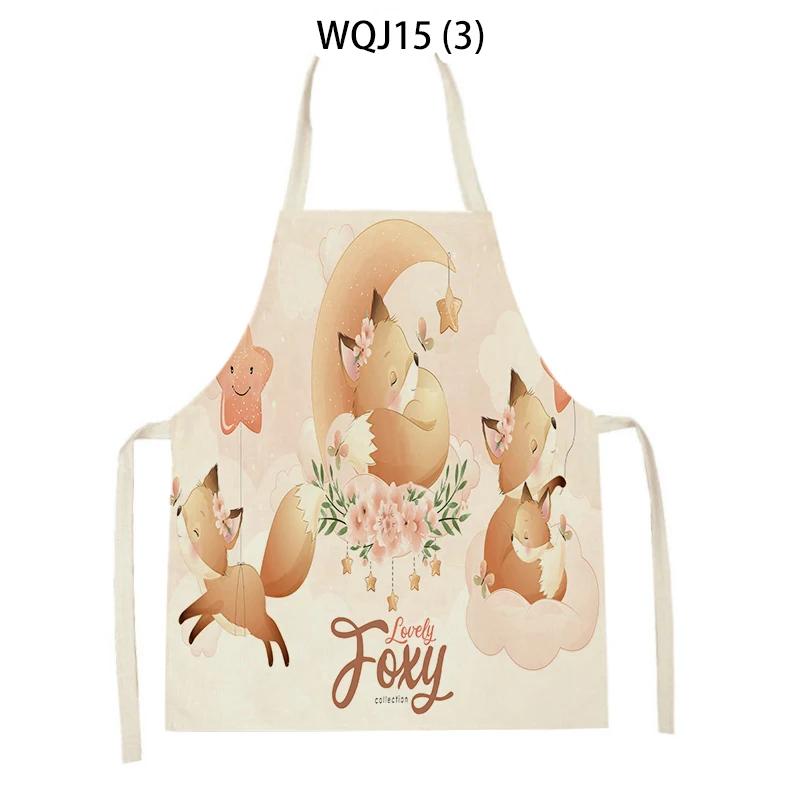 Women Men Animal Style Cooking Kitchen Aprons Koala Bear Hedgehog Fox Printed Home Sleeveless Aprons Cleaning Supplies