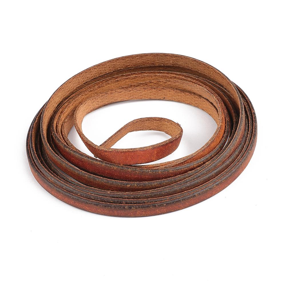 High Quality 2M Retro Natural Genuine Leather Cord 1.5-10mm Round/Flat Cow Leather Rope DIY Craft Bags Leather Craft