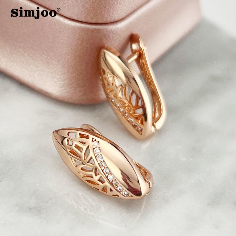 SIMJOO Zirkonové náušnice Módní Temperament Jednoduché Zirkonové náušnice