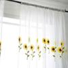 Elegant Sheer Curtains Gauze Transparent Curtain Sunflower Tulle Curtain  Home Decoration