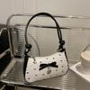 Y2k Pink Bow Armpit Bag for Women, New Fashionable and Versatile Texture Light Luxury Single Shoulder Small Square Bags