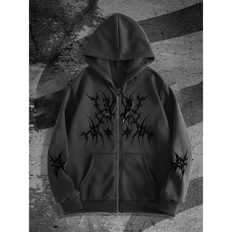 Herren Reißverschluss Hoodie 3D Druck Lässig Lockerer Schnitt Sweatshirt Jugend