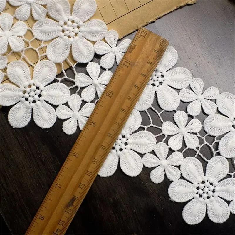 2Meters/lot 10CM Wide High Quality Exquisite Lace Cotton Embroidery Ribbon Lace Trim Skirt Sewing Accessories Clothing Decorative Materials