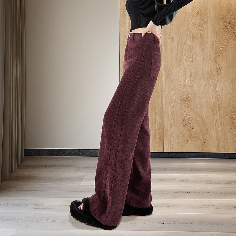 Shechi Women's High-Waisted Straight-Leg Casual Pants