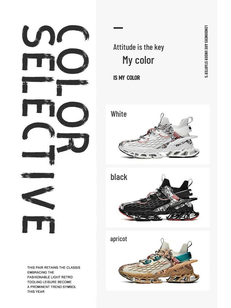 Men's Tech-Inspired Shock-Absorbing Razor Sneakers