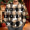 Men's Corduroy Long Sleeve Neck Shirt with Christmas Print for Holiday Casual Wear