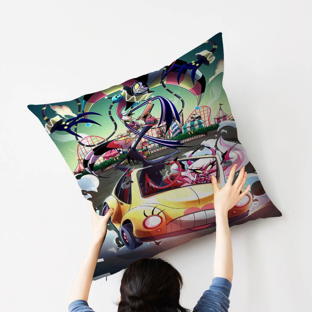 Capa de Almofada Cartoon H-Helluva Boss Personalizada Decoração Quarto Festa Infantil Fronha Presente Aniversário Crianças