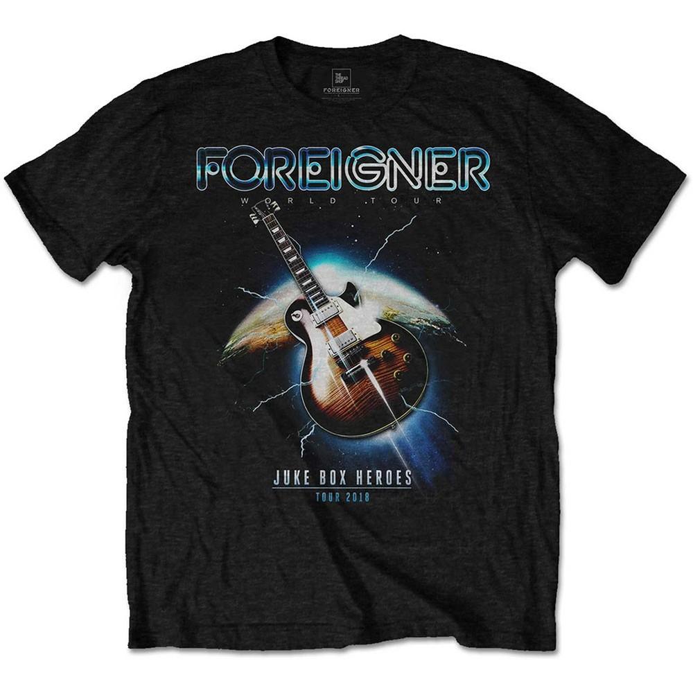 Foreigner Juke Box Heroes Slim Fit T-shirt X-Large Black Unisex T-Shirt S