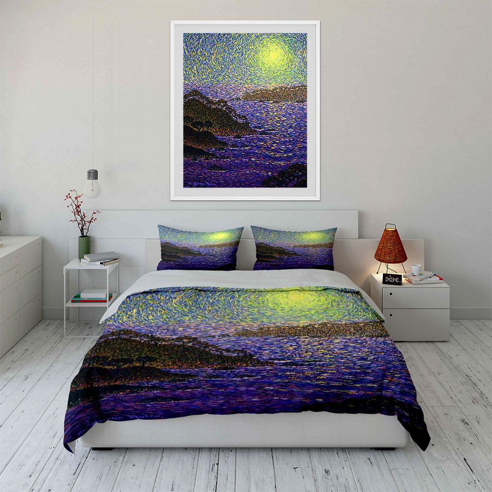 Swirling Sunlit Landscape Pattern. Bedding Sets Duvet Cover Sets Duvet Covers Pillowcases(1 * Duvet Cover 2 * Pillowcases, Without Duvet Insert)