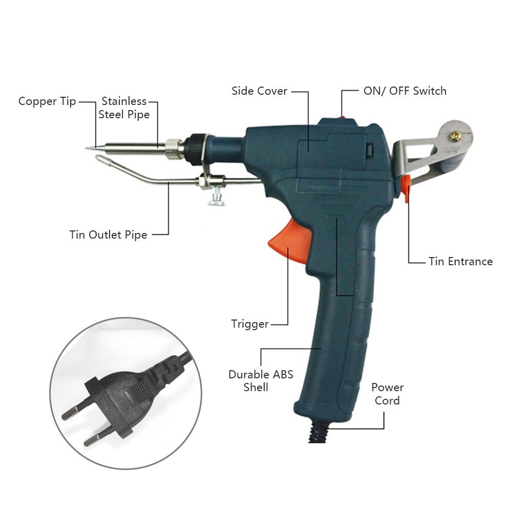 60W Handheld Soldering Gun Internally Heated Electric Soldering Iron Tin Wire Welding Tool -- One Hand Easy Operation