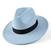 Autumn and winter woolen hat Shanghai beach retro black woolen hat gentleman's hat top hat British jazz hat