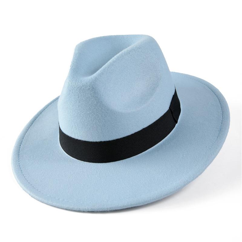 Autumn and winter woolen hat Shanghai beach retro black woolen hat gentleman's hat top hat British jazz hat