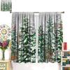 2pcs Watercolor Winter Forest Printed Curtains, Designed for Light Filtering, Quality Material, Ideal for Christmas Home Window