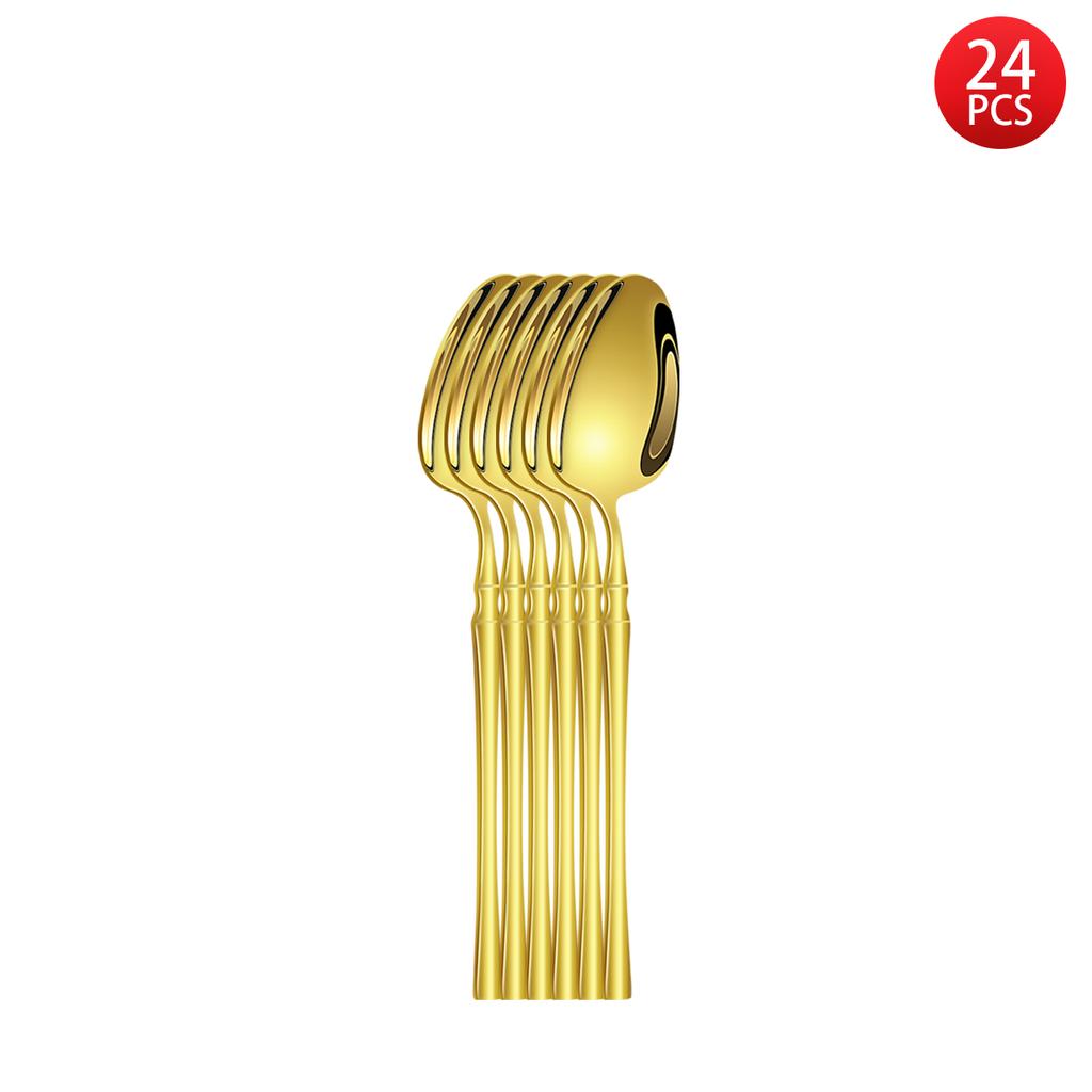 5/6/20/30pcs Gold waist cutlery set household stainless steel cutlery including knife, fork and spoon western cutlery
