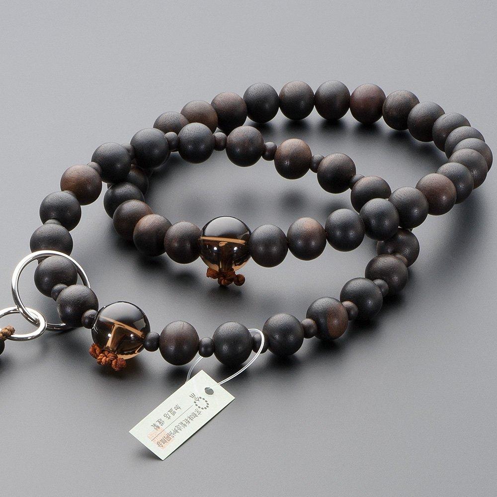 Buddhist Altar Store Takita Shoten Prayer Beads Pure Land Sect Authentic Rosary Beads Striped Ebony Brown Crystal Made Jodo 9 Dimensions Pure Silk