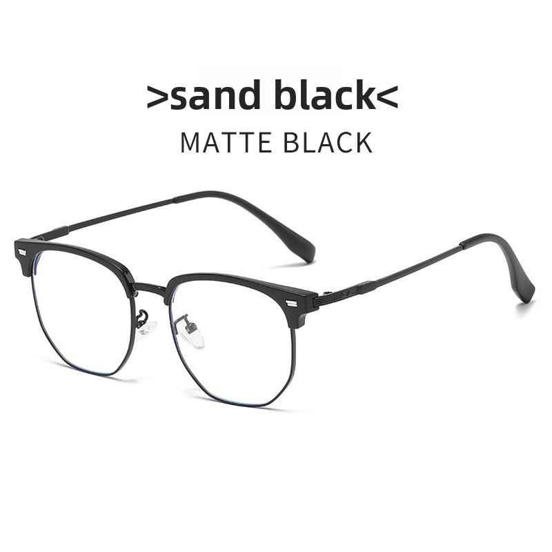 Mens Fashion Half Frame Glasses With Blue Light Blocking For Business And Casual Use