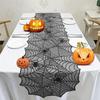 Halloween Lace Tablecloth Black Spider Web Table Runner Rectangular Table Runner Home Halloween Celebrations Decor