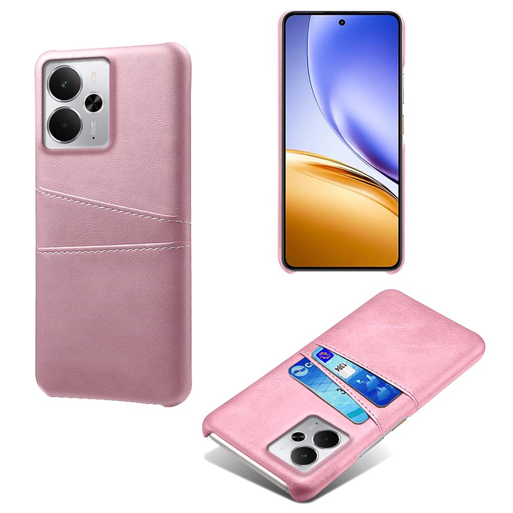For Realme 14 5G Case Dual Card Slots PU Leather+Hard PC Phone Cover