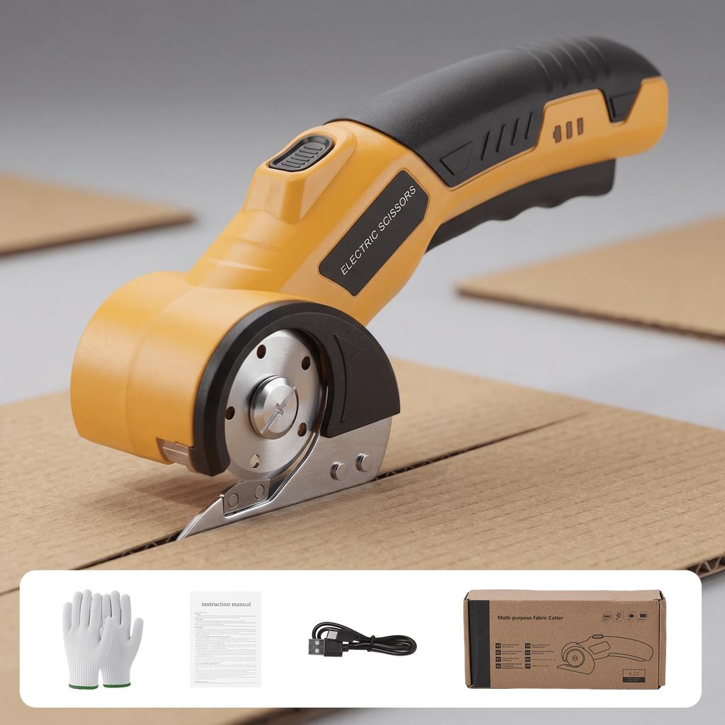 Radio Scissors, Portable USB-Rechargeable Handheld Electric Scissors, Ideal for Cutting Fabric, Cardboard Boxes, Trimming Carpets Office Kitchen Tools