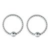 2Pcs Open style ear ring stainless steel piercing jewelry threaded clamp ball-shaped nose ring