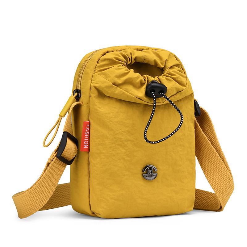 Oxford Fabric Mini Crossbody Bag For Casual Travel With Phone Pocket And Drawstring Closure