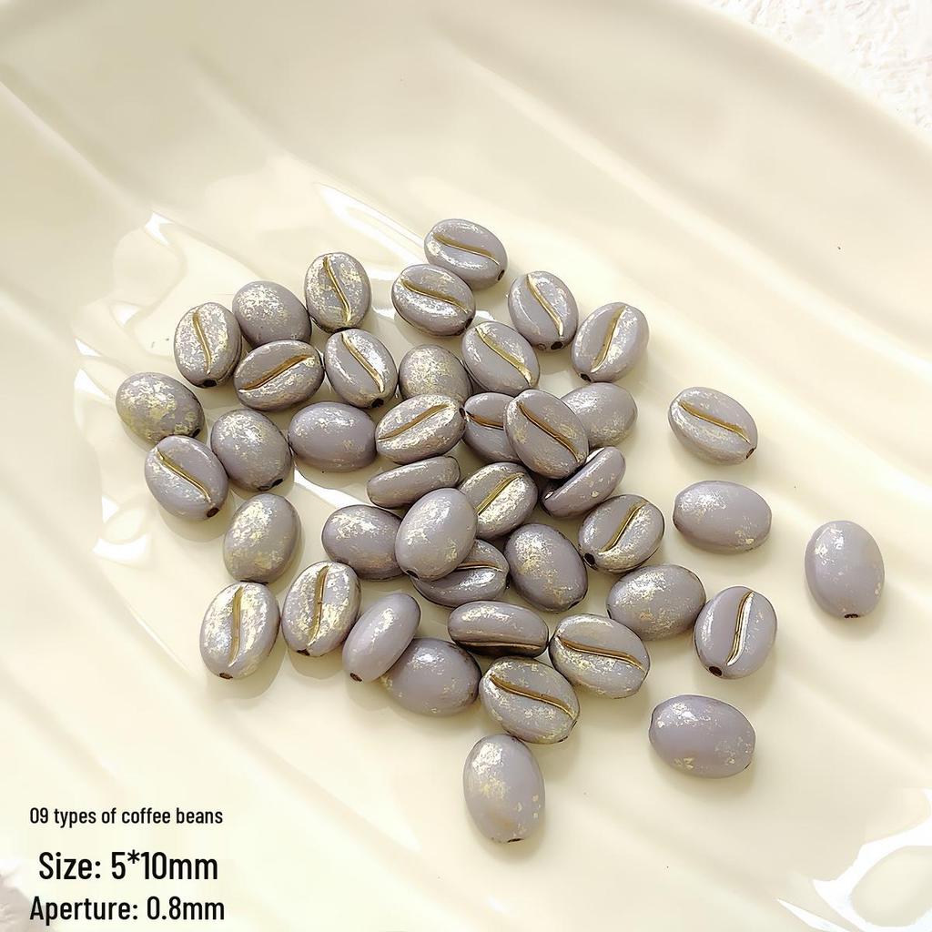 Picasso-Style Acrylic Coffee Bean Czech Beads for DIY Bracelets & Rings